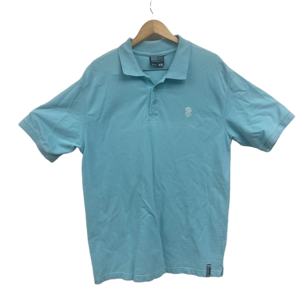 Southpole Embroidered Aqua Blue‎ XX Large Cotton Golf Polo Shirt